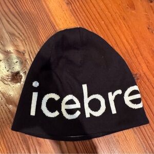 Icebreaker Black and White Merino Wool Beanie